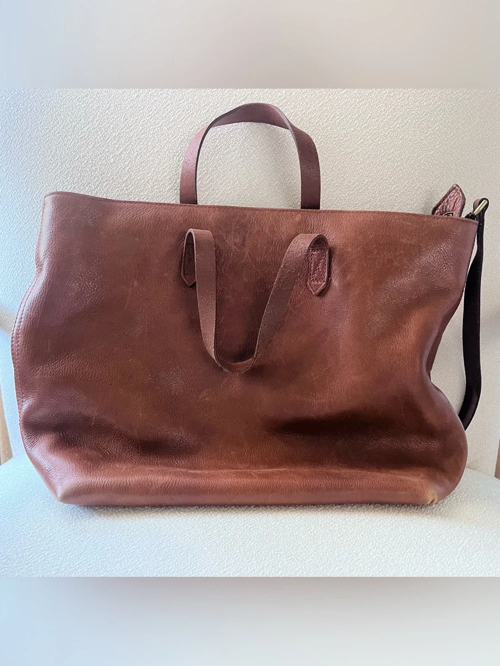 Madewell Brown Leather Satchel Tote